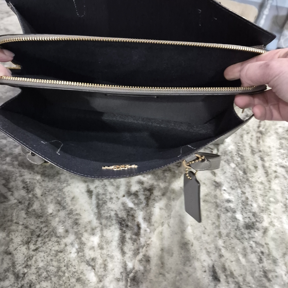 Coach Gray Leather Tote Bag - Picture 4 of 6